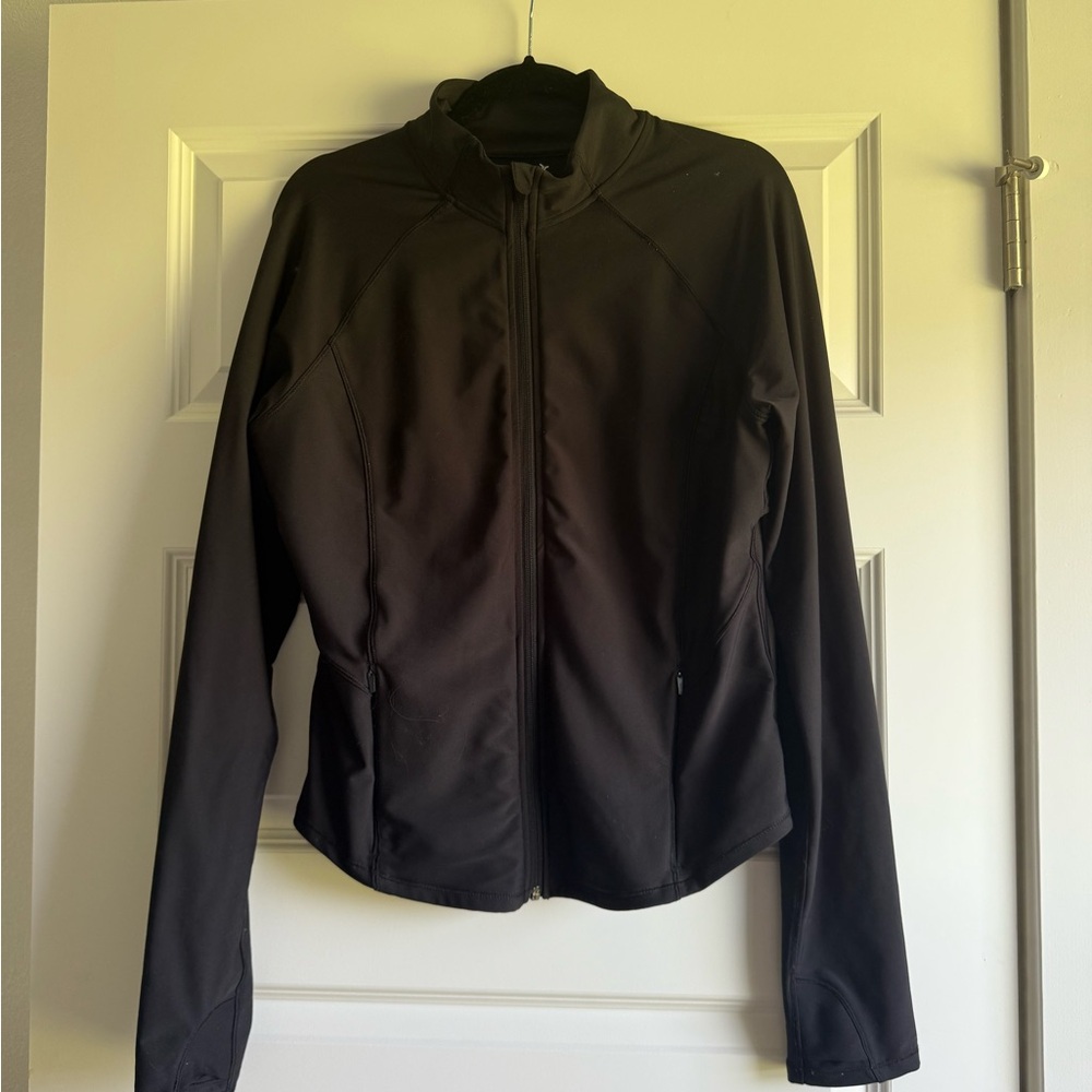 Old Navy Black PowerSoft Full Zip Utility Jacket Structured Design